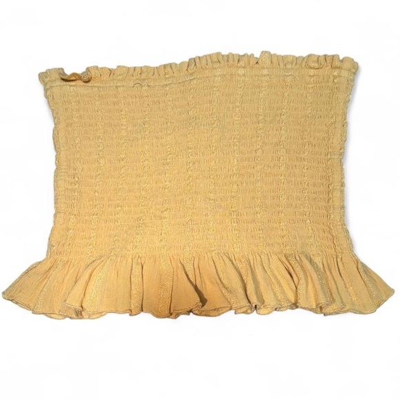 American Eagle Outfitters Tan Smocked Tube Top, Like New - Picture 2 of 3